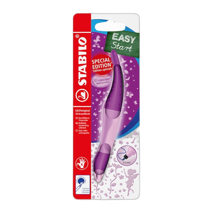 STABILO EASYoriginal 3D DreamWorld Tintenroller pink, rosa 0,5 mm, Schreibfarbe: blau, 1 St.