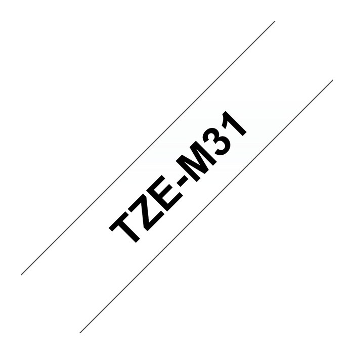 brother Schriftband TZe-M31 TZEM31, 12 mm, schwarz auf transparent, 1 St.