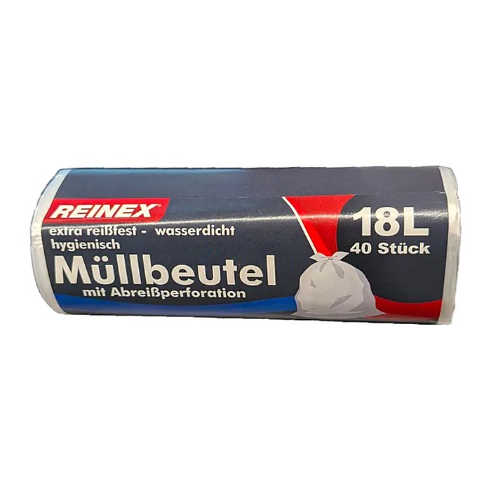 REINEX Müllbeutel mit Abreißperforation 18,0 l transparent 6,0 µm, 40 St.