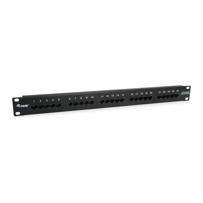 Equip 19" Patchpanel 25xRJ45 Cat3 UTP 1U ISDN RAL9005