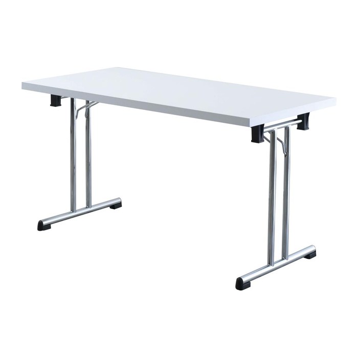HAMMERBACHER Mehrzwecktisch weiß rechteckig, Rundrohr chrom, 138,0 x 69,0 x 73,5 cm