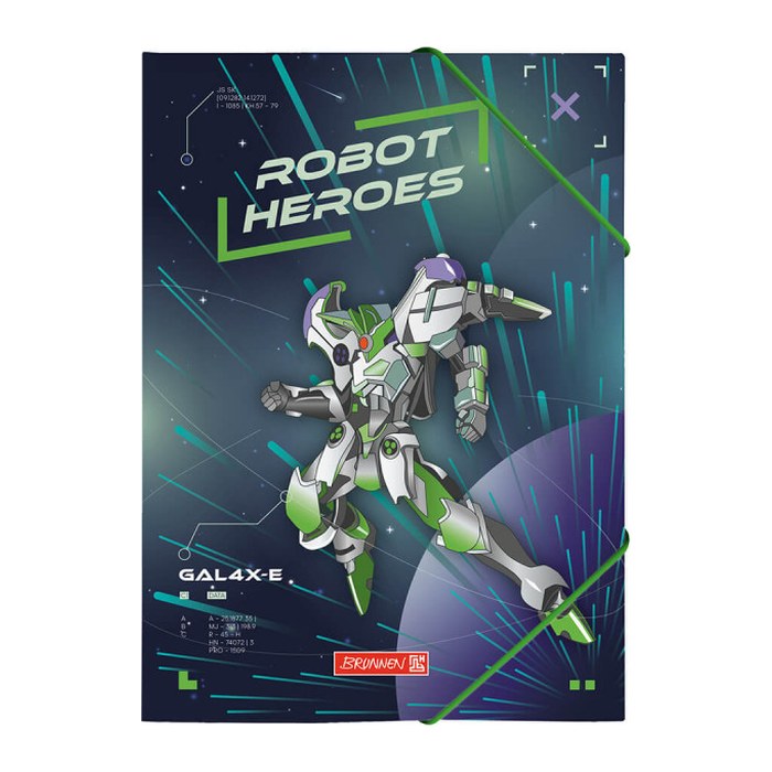 BRUNNEN Sammelmappe ROBOT HEROES DIN A4 dunkelblau, mint, 1 St.