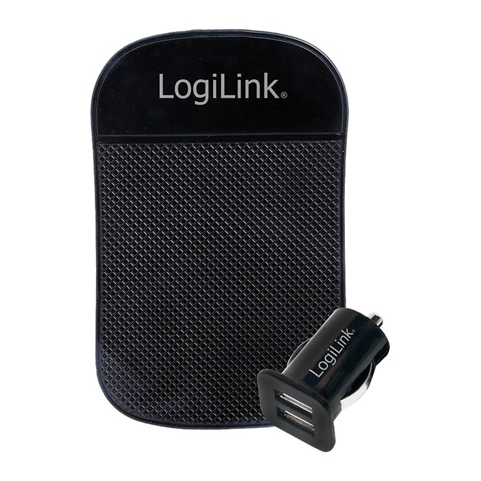 Logilink USB Kfz Netzteil, 2x USB-Port, 10.5W + Antirutschm.