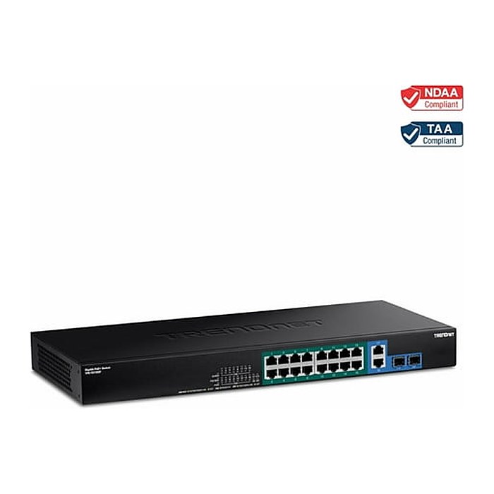 TRENDnet Switch 18-Port Gbit PoE+ 440W High Power 2xSFP 19"