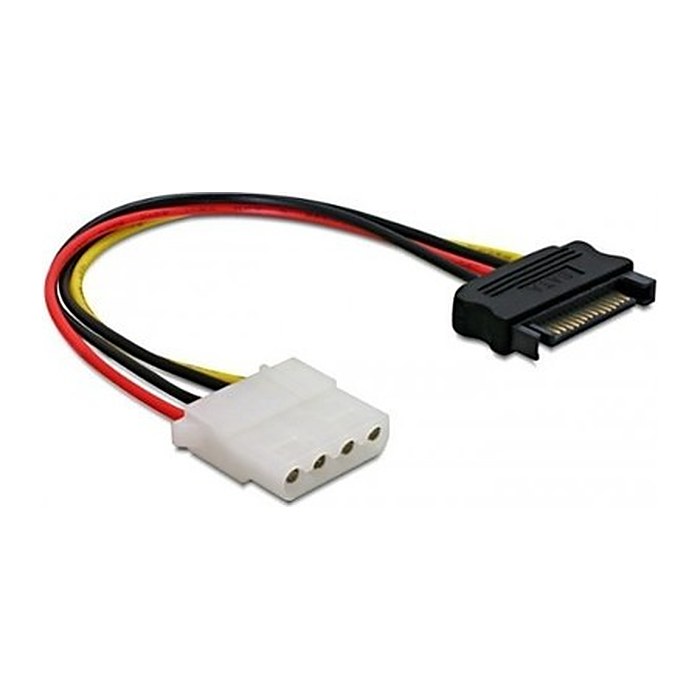 DELOCK Stromkabel SATA 15Pin -> Molex 4Pin St/Bu