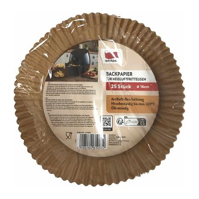 quickpack Backpapier für Heißluftfritteusen 16,0 cm Ø 25 St.