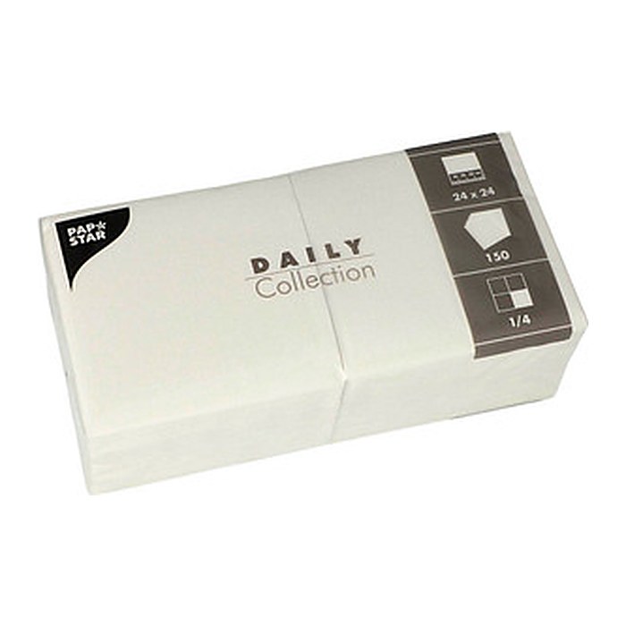 PAPSTAR Servietten Daily Collection weiß 2-lagig 24,0 x 24,0 cm, 150 St.