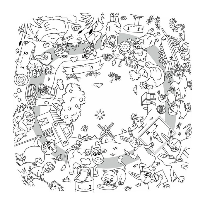 PAPERFLOW Kids Ozean Maltisch quadratisch Spanplatte weiß 60,0 x 60,0 x 46,0 cm, 1 St.
