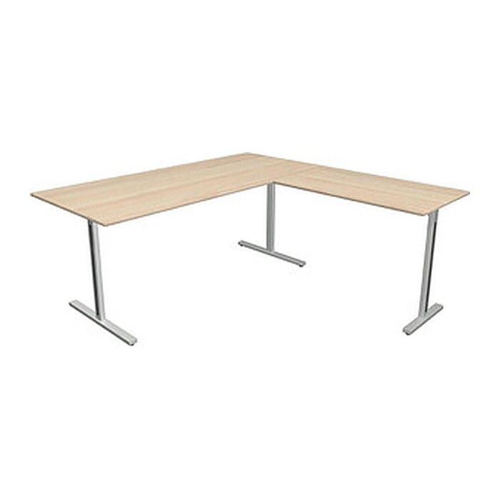 Kerkmann Form 1 Schreibtisch ahorn rechteckig, T-Fuß-Gestell silber 180,0 x 80,0 cm