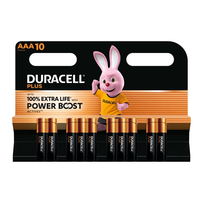 DURACELL Batterien PLUS Alkali-Mangan Micro AAA 1,5 V, 10 St.