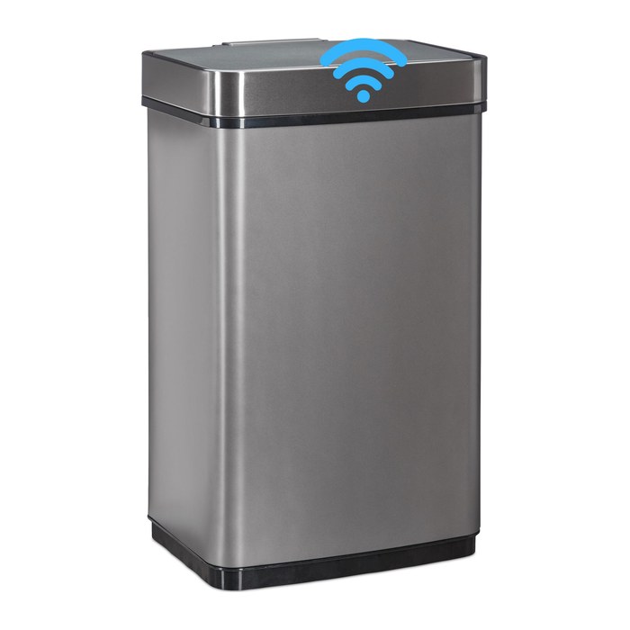 relaxdays Sensor Mülleimer 60,0 l grau, 1 St.