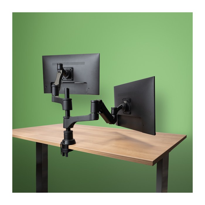R-Go Monitorarm 0"-32" 2TFT Max.9KG Caparo 4 Gasfeder sil
