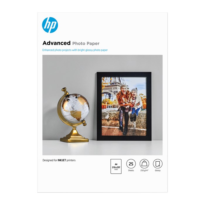 HP Fotopapier Q5456A DIN A4 glänzend 250 g/qm 25 Blatt