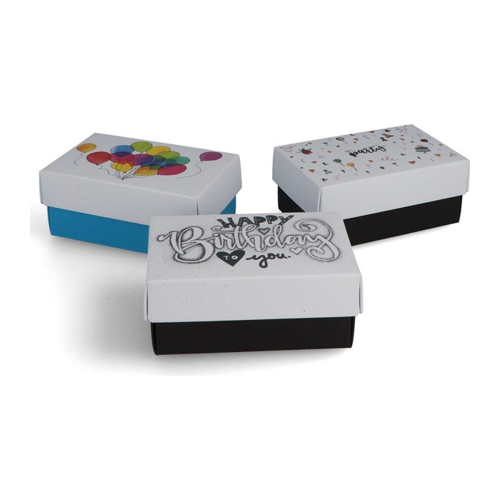BUNTBOX Geburtstag M Geschenkboxen-Set weiß, 3 St.