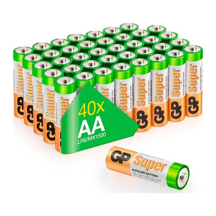 GP Batterien SUPER Alkali-Mangan Mignon AA 1,5 V, 40 St.