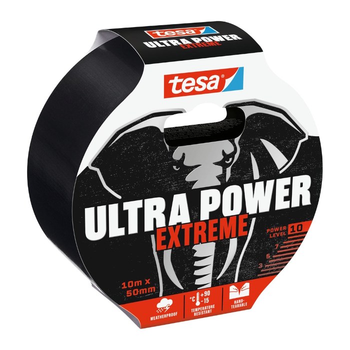 tesa tesa® ULTRA POWER Extreme Gewebeband schwarz 50,0 mm x 10,0 m 1 Rolle