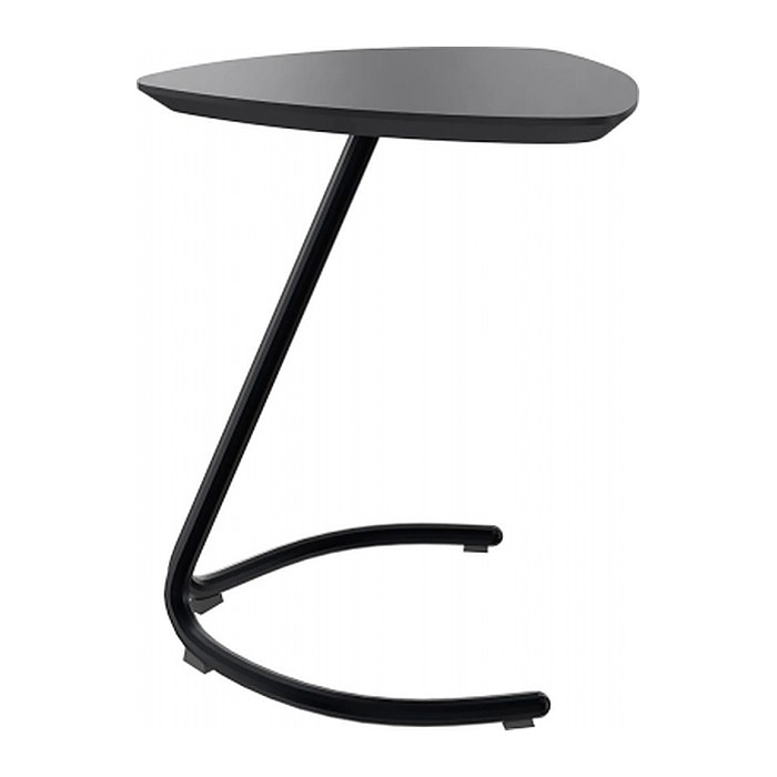 fm TRESTA Beistelltisch dreieckig abgerundet MDF-Platte schwarz 55,0 x 50,0 x 69,5 cm, 1 St.