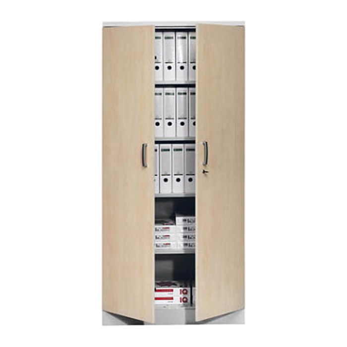 Gürkan Stahlschrank 100124 ahorn, weißaluminium 4 Fachböden 92,0 x 42,0 x 195,0 cm, aufgebaut, 1 St.