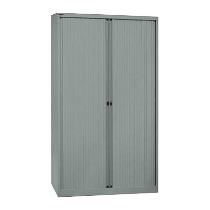 BISLEY Rollladenschrank silber 4 Fachböden 120,0 x 43,0 x 198,0 cm