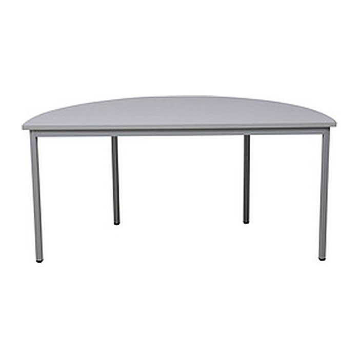 Gürkan Mehrzwecktisch grau halbrund, Vierkantrohr grau, 140,0 x 70,0 x 75,0 cm