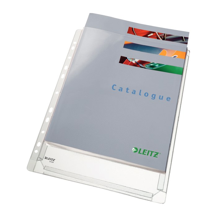 LEITZ Prospekthüllen DIN A4 transparent genarbt 0,17 mm, 5 St.