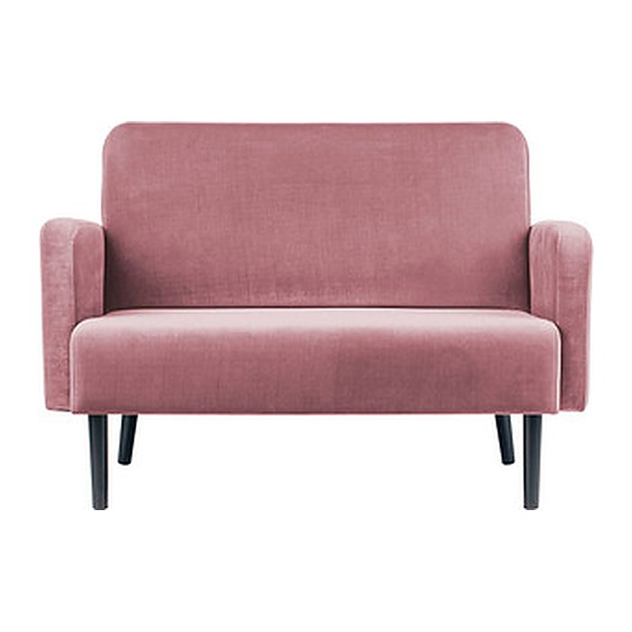 meet powered by PAPERFLOW 2-Sitzer Sofa LISBOA rosa schwarz Stoff 124,0 x 81,5 x 83,0 cm, 1 St.