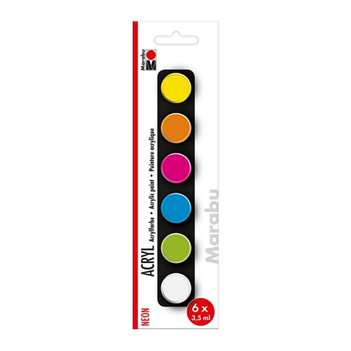 Marabu Neon Acrylfarben farbsortiert, 6 St.