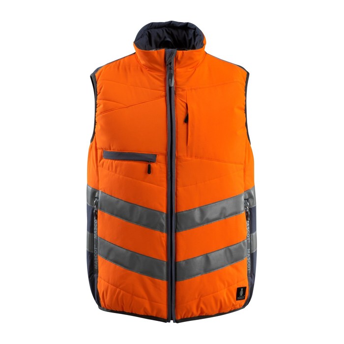 MASCOT® unisex Warnweste Grimsby orange, schwarzblau Größe L