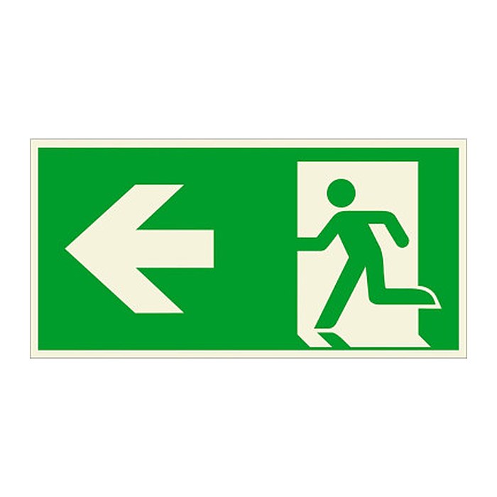 SafetyMarking® Rettungszeichen-Aufkleber "Notausgang links" rechteckig 30,0 x 15,0 cm, 1 St.