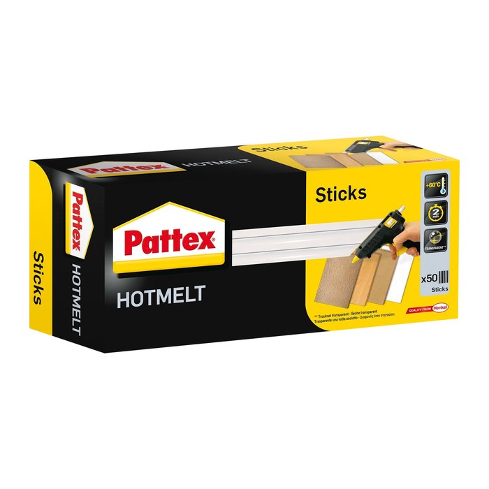 Pattex Heißklebesticks HOTMELT transparent, 50 St.