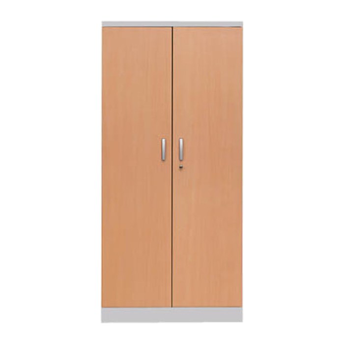 Gürkan Stahlschrank 100119 buche, weißaluminium 4 Fachböden 92,0 x 42,0 x 195,0 cm, aufgebaut, 1 St.