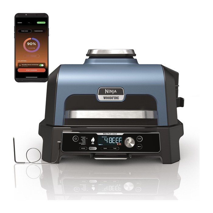 NINJA® Elektrogrill Woodfire Pro Connect XL OG901EU 1.700 W 57,0 x 51,0 x 41,0 cm, 1 St.