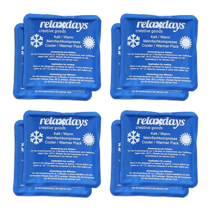 relaxdays Kühlpads 10045232_0 blau 11,0 x 11,0 cm, 8 St.