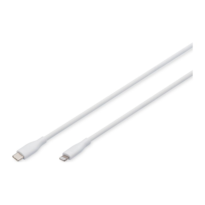 DIGITUS USB 2.0 Kabel Typ C-Lightning Silikon 0,5m MFI weiß