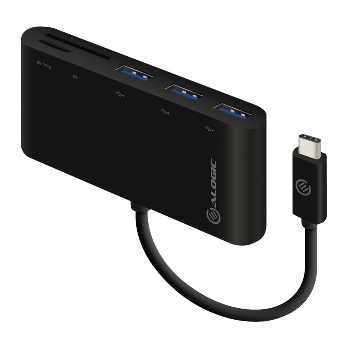 Alogic Adapter USB-C MultiPort Card Reader USB 3.0 schwarz