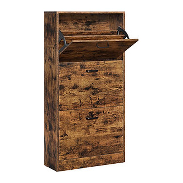 VASAGLE Schuhschrank, LBC030X01 braun keine Fachböden 60,0 x 24,0 x 120,0 cm