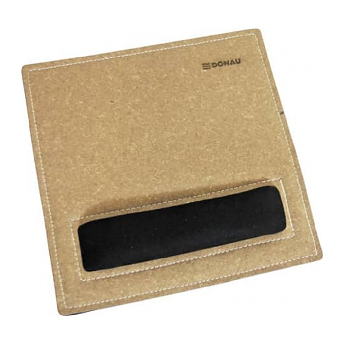 DONAU Mousepad mit Handgelenkauflage braun