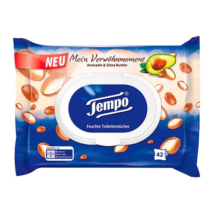 Tempo Feuchtes Toilettenpapier Mein Verwöhnmoment 1-lagig, 42 Tücher