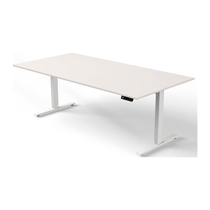 Kerkmann Move 3 elektrisch höhenverstellbarer Schreibtisch weiß rechteckig, T-Fuß-Gestell weiß 200,0 x 100,0 cm