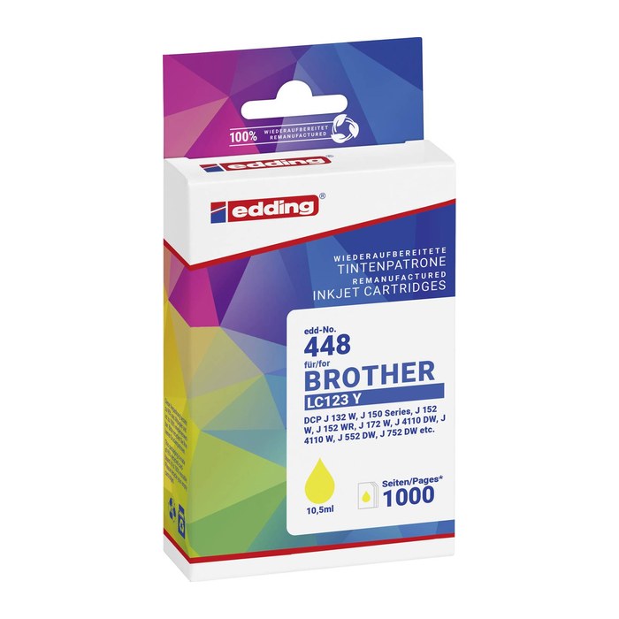edding EDD-448 gelb Druckerpatrone kompatibel zu brother LC-123Y