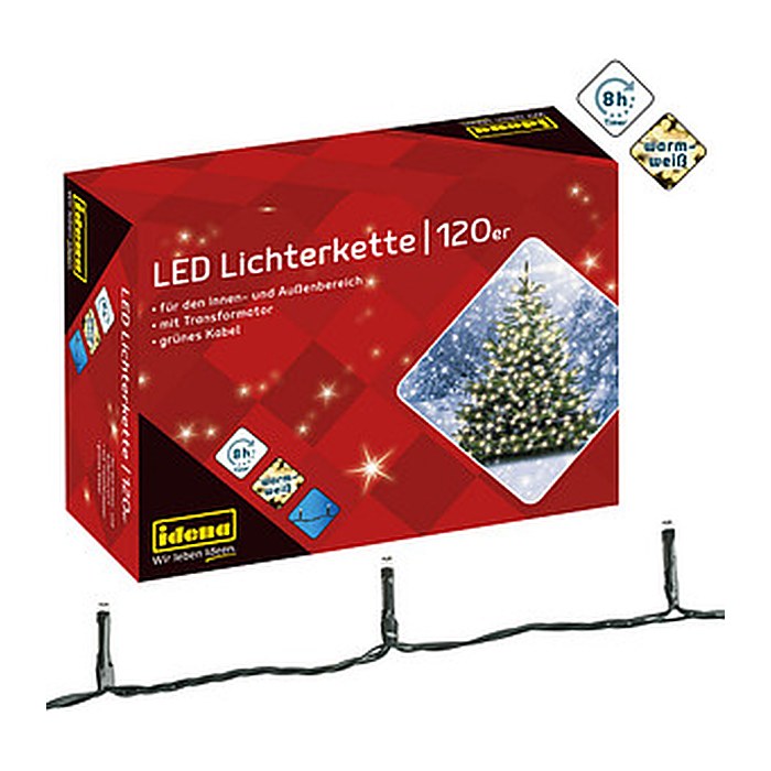 Idena 120er LED Lichterkette grün 20,0 m, 1 St.