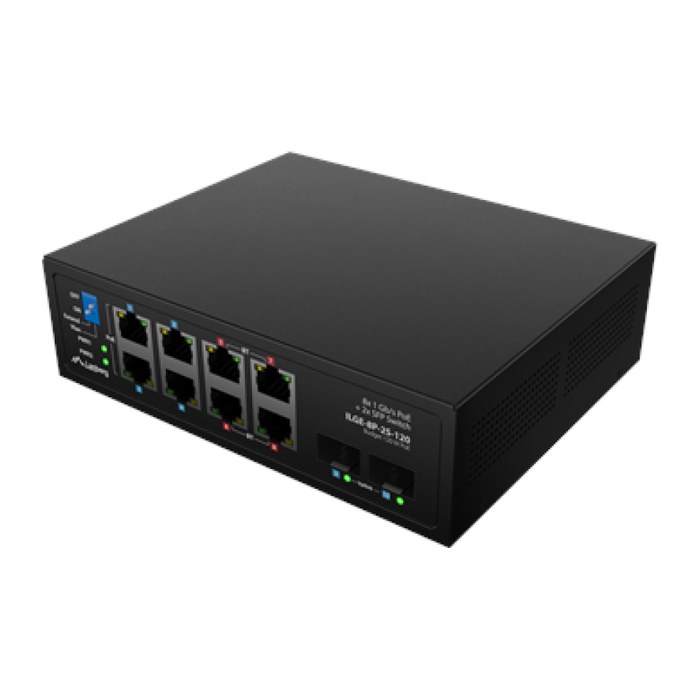 LANBERG Switch ILGE-8P-2S-120 LightIndus.PoE 4xBT 4xAT 2xSFP