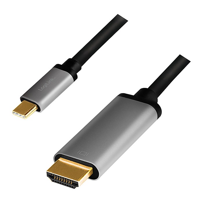Logilink USB-C Kabel 3.2 Gen1, C/M zu HDMI/M, 4K, Alu 1,8 m
