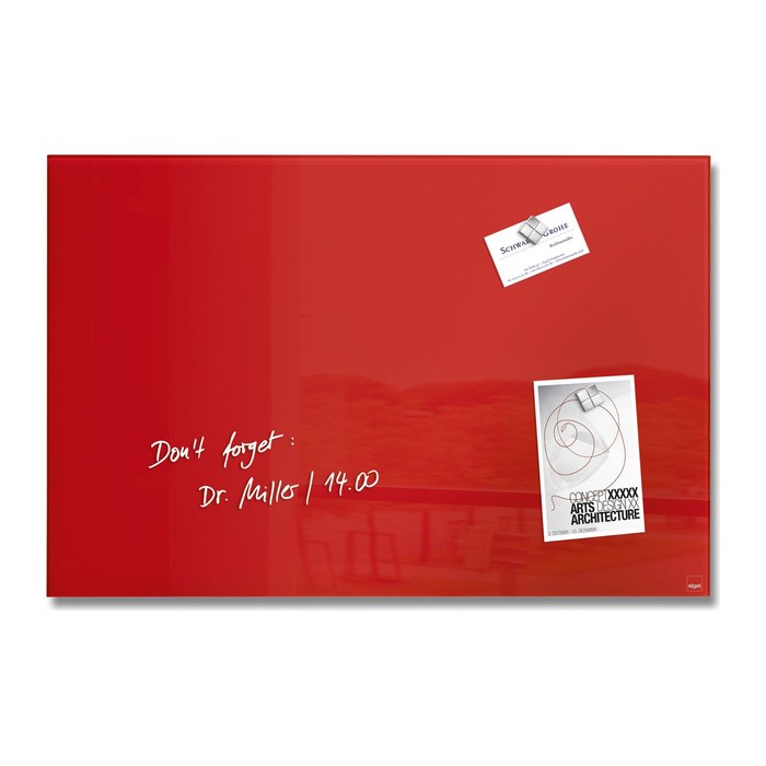 SIGEL Glas-Magnettafel artverum® 60,0 x 40,0 cm rot