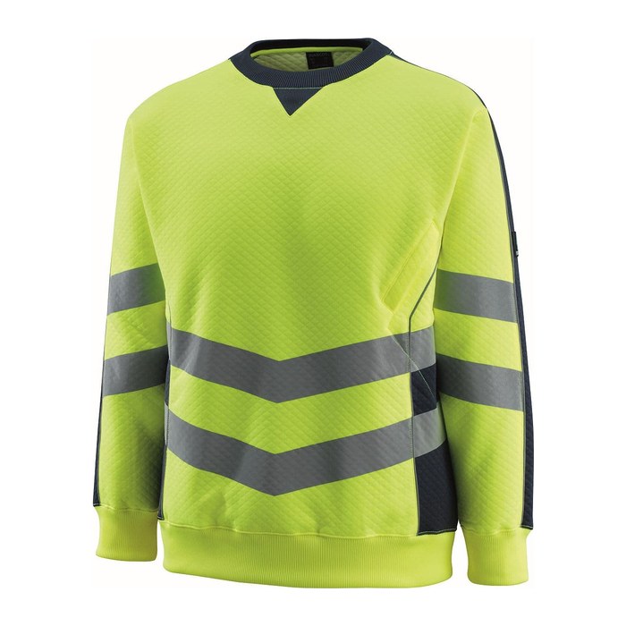 MASCOT® unisex Warnschutz-Langarmshirt Wigton gelb, schwarzblau Größe XL, 1 St.