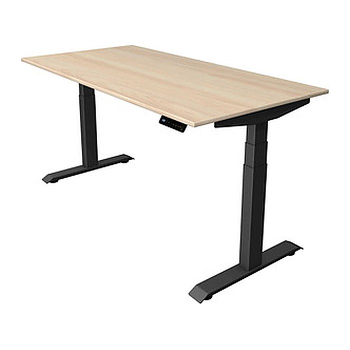 Kerkmann Move 4 elektrisch höhenverstellbarer Schreibtisch ahorn rechteckig, T-Fuß-Gestell grau 160,0 x 80,0 cm