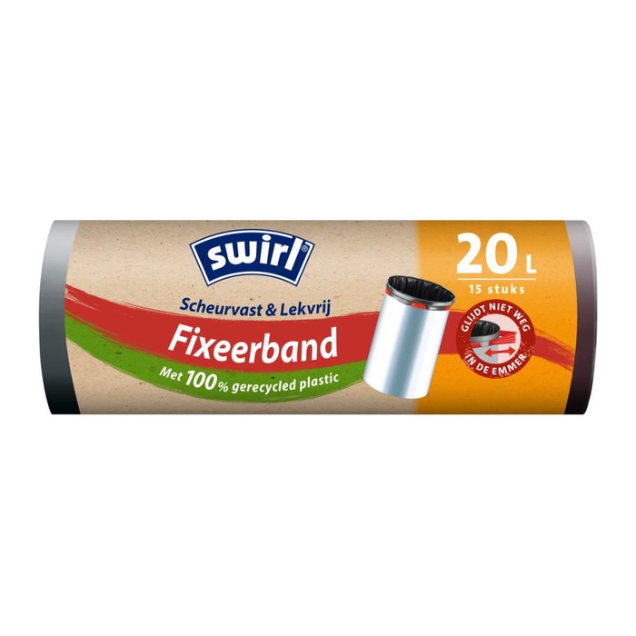 swirl® Müllbeutel Reißfest & Dicht 4695 20,0 l schwarz, 15 St.