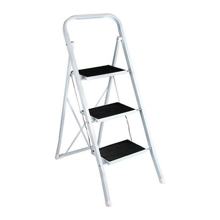SZ Metall Klapptritt weiß 3 Stufen, H: 105,0 cm