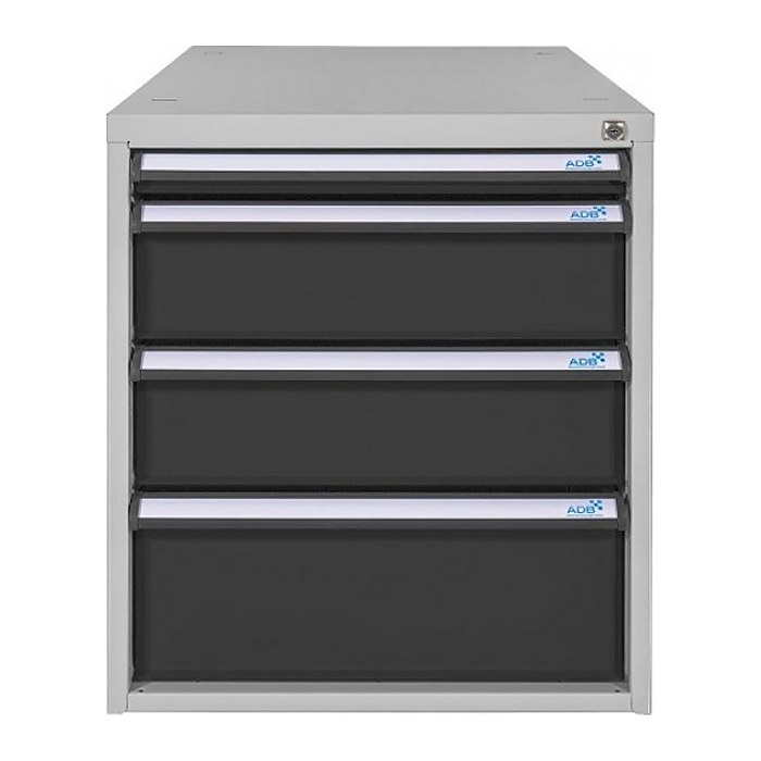 ADB Schubladenschrank anthrazit, lichtgrau 4 Schubladen 53,1 x 70,0 x 65,0 cm, 1 St.