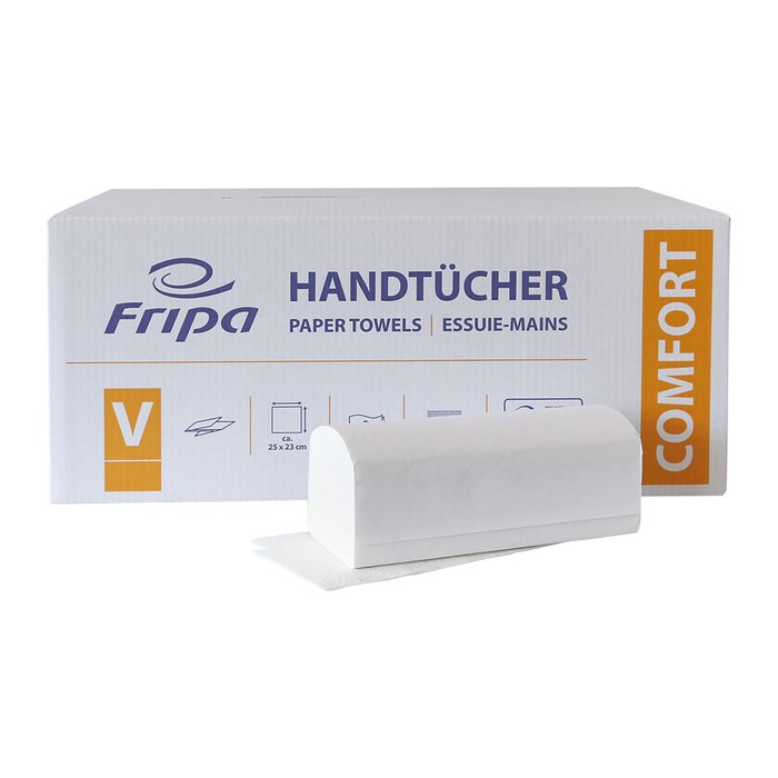 FRIPA Papierhandtücher 4042102 COMFORT Zick-Zack-Falzung 2-lagig hochweiß, 3.200 Tücher